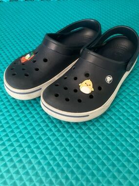 CROCS Unisex Crocband | Navy Blue/ White Slip On Clogs | 6M - 8W